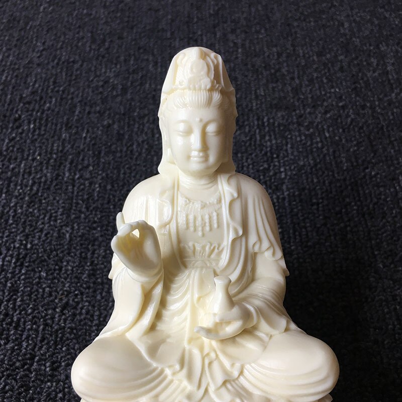 Valkoinen lootus guanyin patsas, modernin taiteen veistos, vedenpuhdistuspullo guanyin bodhisattva, korkealuokkainen kodin sisustuspatsas