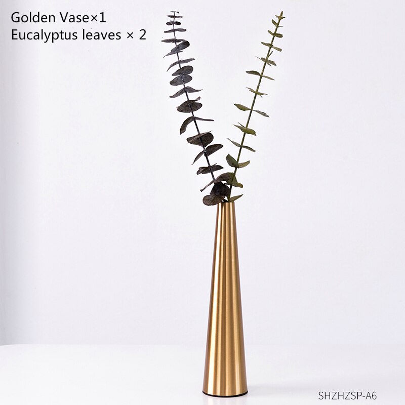 Smal mun vas bordsskiva vaser moderna minimalistiska ornament hantverk dekorativ vas i rostfritt stål metall blomvaser: Kombination 4