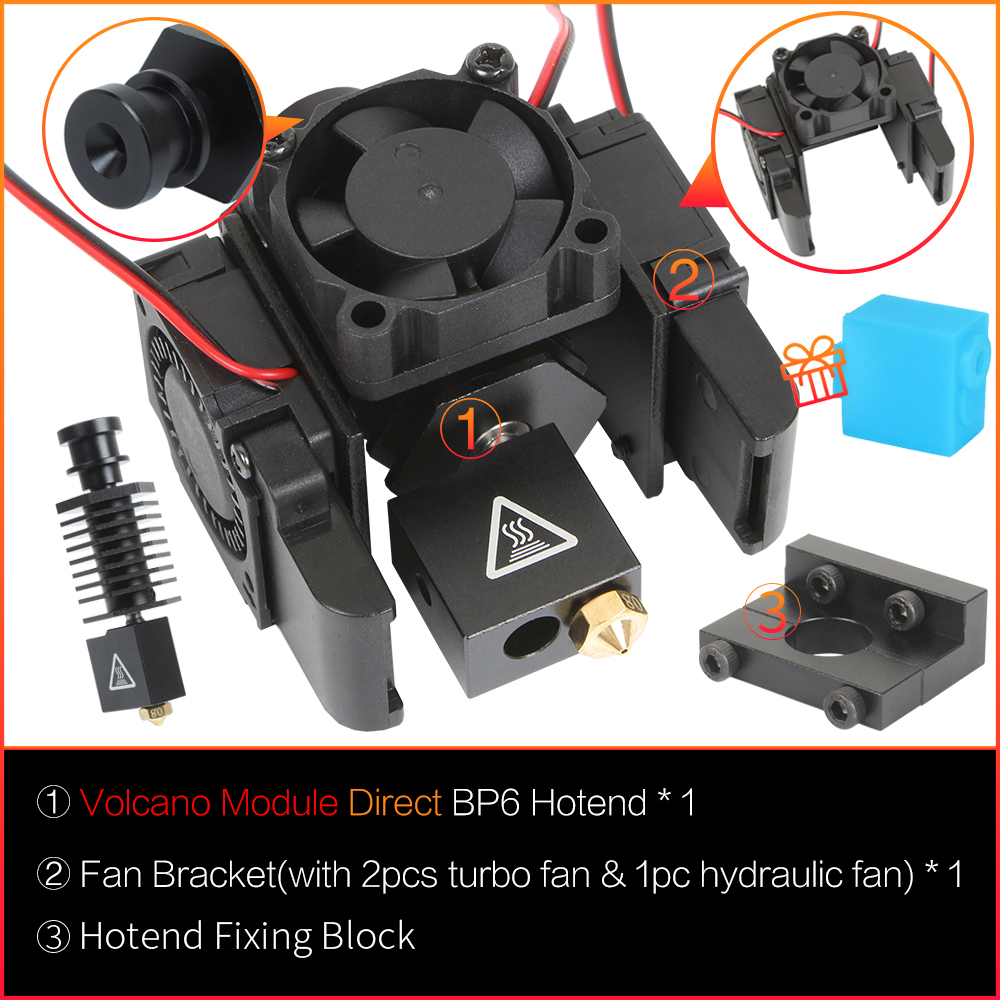 Kit de impresora 3D 3DSWAY E3D V6 Hotend, extrusora Bowden Direct, con control remoto de Metal, ventilador de refrigeración de volcán, accesorios PT100: 2,5 mm / Rosa