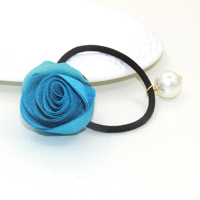 Cloth Rose Flower 1pc Women Ponytail Barrette Jaw Clip Double Sided Flower Accessories Decoration Bow Hair Claw: 12