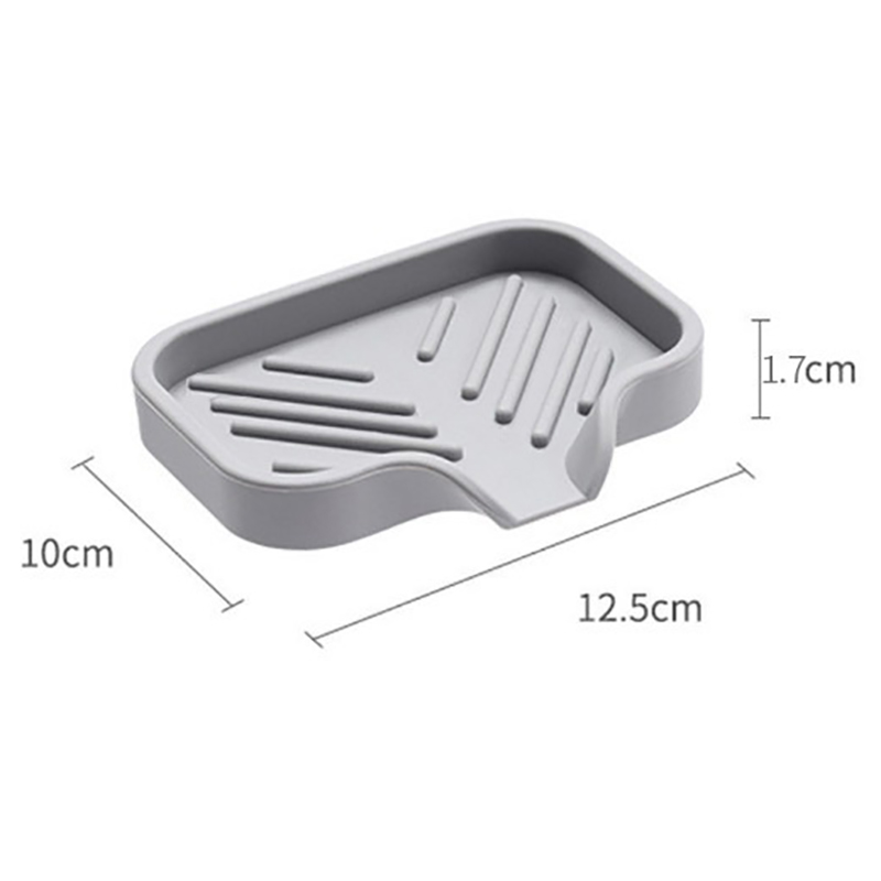 Siliconen Kraan Mat Aanrecht Lade Zeepdispenser Spons Afvoer Pad Gootsteen SplashDrying Mat Aanrecht Opbergvak Zeepbakje: WHITE