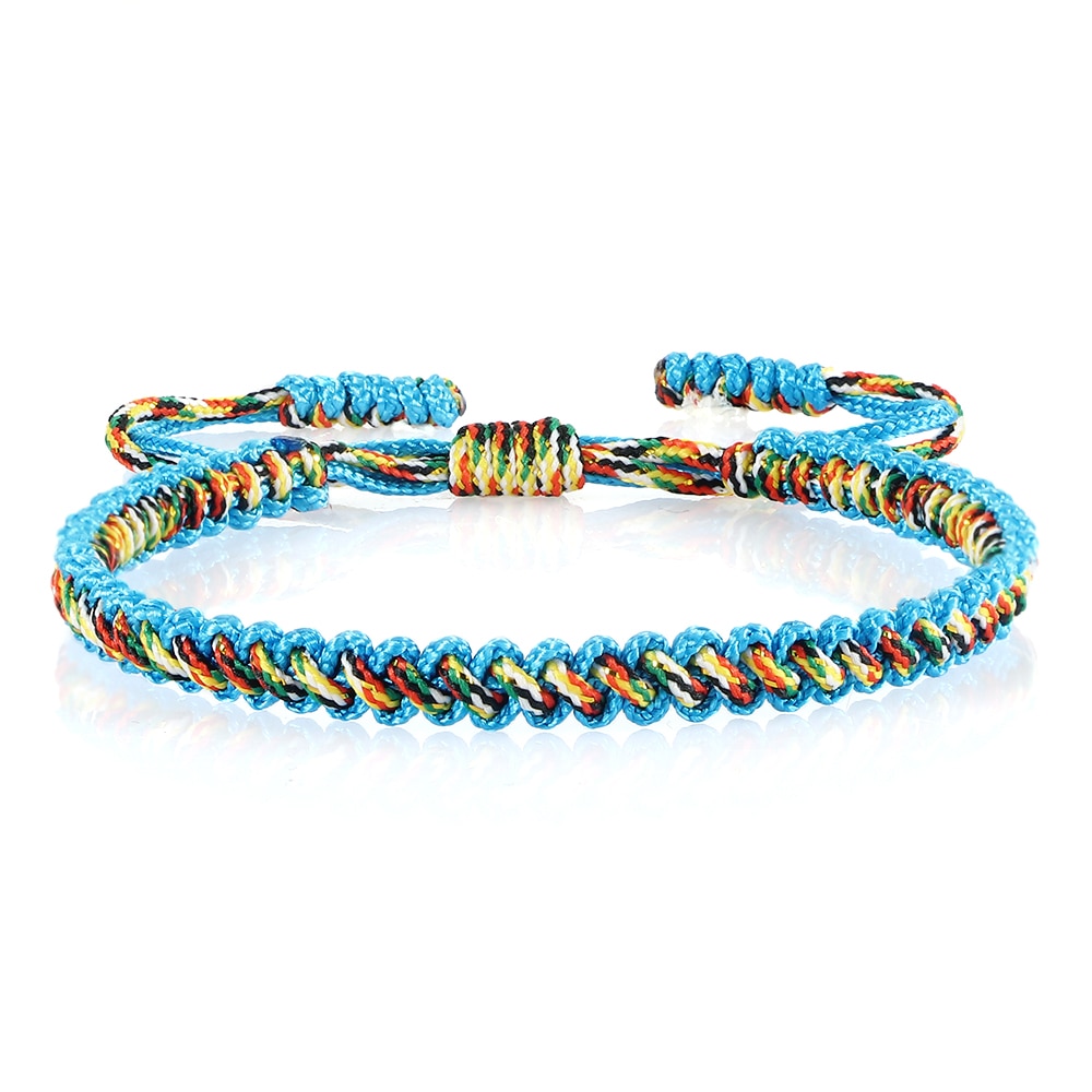MultiColor Lucky Handmade Rope Buddha Anklet Bracelet Tibetan Buddhist Braided Thread Knots Bangles For Women And Men Bracelets