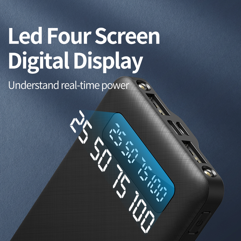 BASIKE-batería externa portátil PT69P para móvil, Powerbank de repuesto con pantalla LED de 10000mAh, para Huawei y Xiaomi