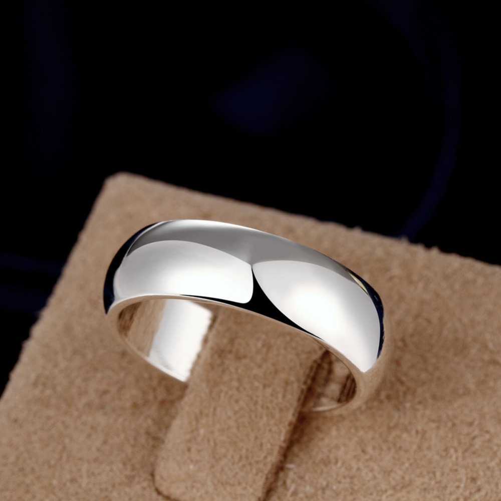 Anillos de plata de ley 925 de , anillos circulares simples a la para mujer, joyería de , tamaño 5 6 7 8 9 10