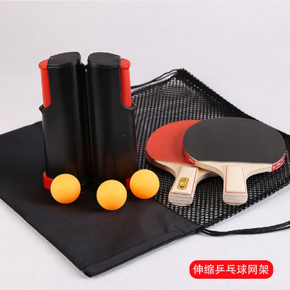 Table Tennis Set - 2 Paddles, Net-Rack, Balls & Black Bag - ABS Material
