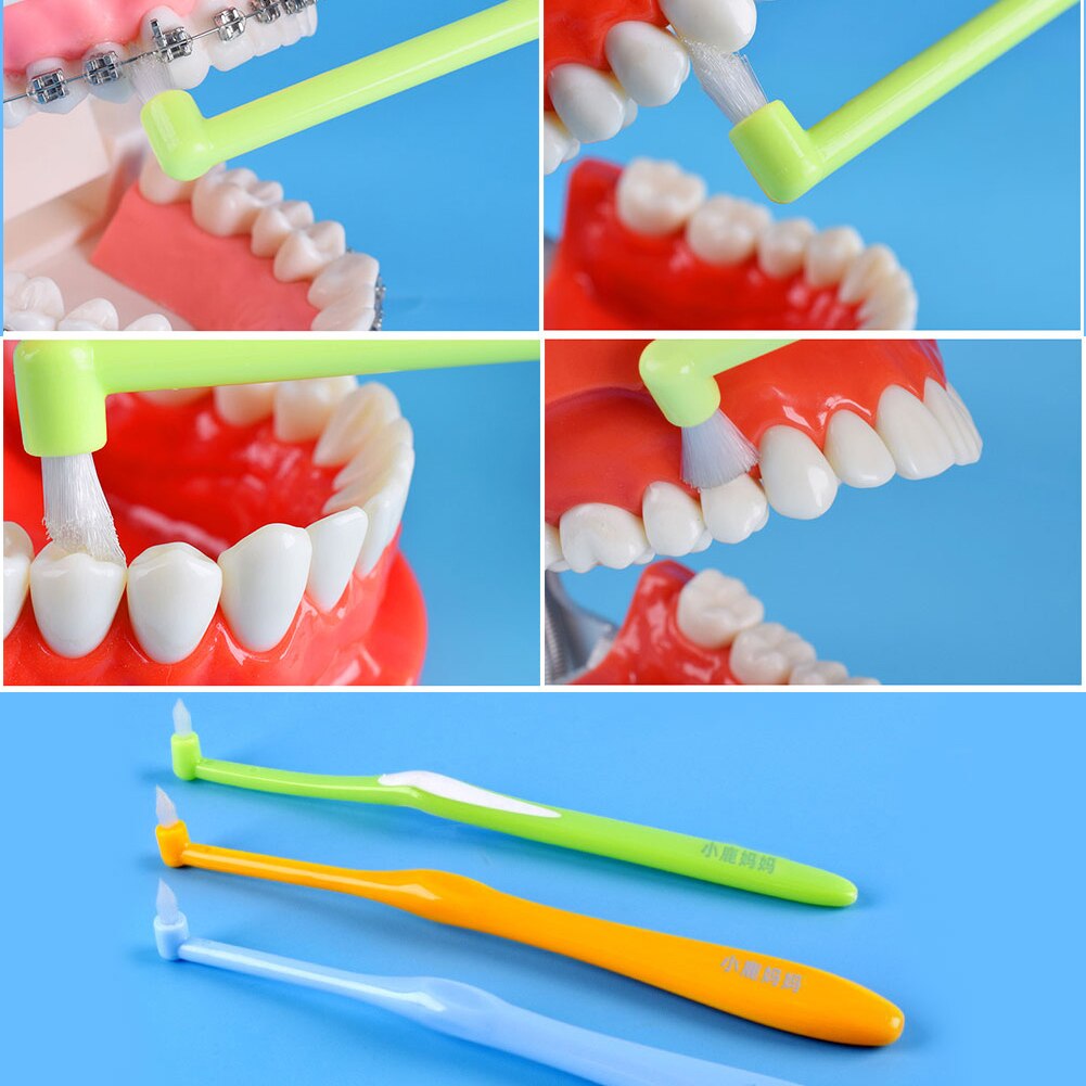 1PC schlank Zwischenraum Pinsel Sauber Zwischen Zähne Zahnseide Getuftet Ende Interdentalbürste Kieferorthopädische Hosenträger Zähne Pinsel Mundpflege Werkzeug