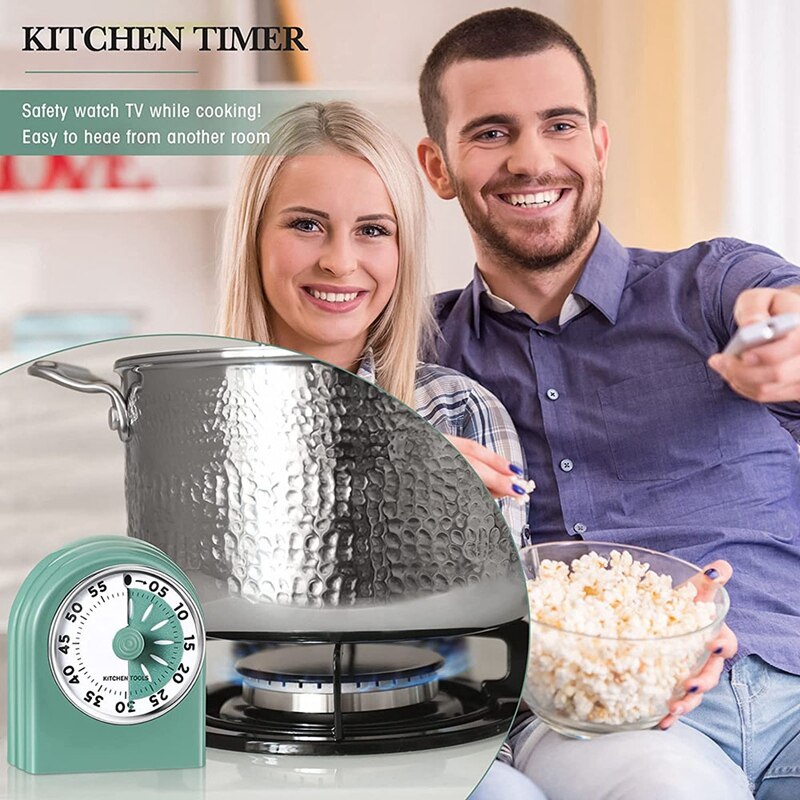 2 Pieces Timer for Kids Kitchen Timer Magnetic Cooking Timer Loud Timer Mechanical Timer 60 Mins Kitchen Countdown Timer