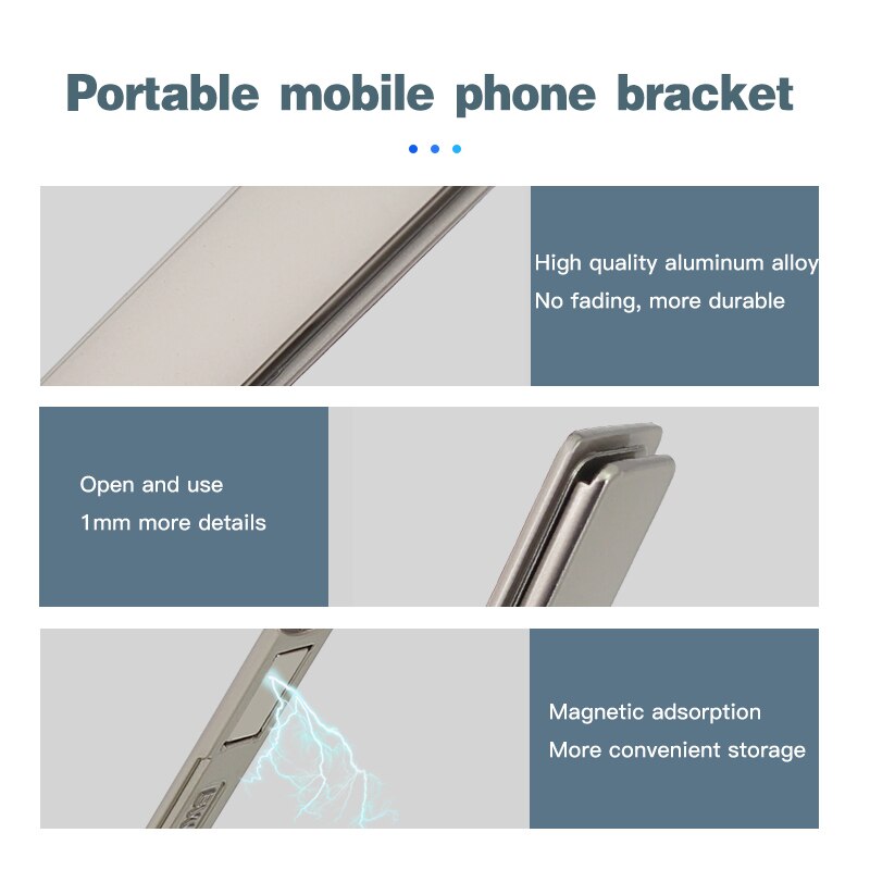 Cell Phone Kickstand Universal Vertical Horizontal Stand Adjustable Mini Folding Desk Mount Holder for iPhone Samsung