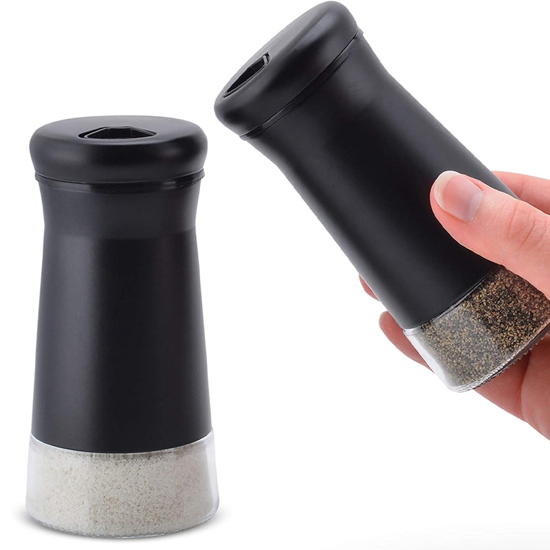 Pepper Shakers with Adjustable Pour Holes Stainless Steel Salt and Pepper Dispenser Perfect for Sea Salts 2Pcs