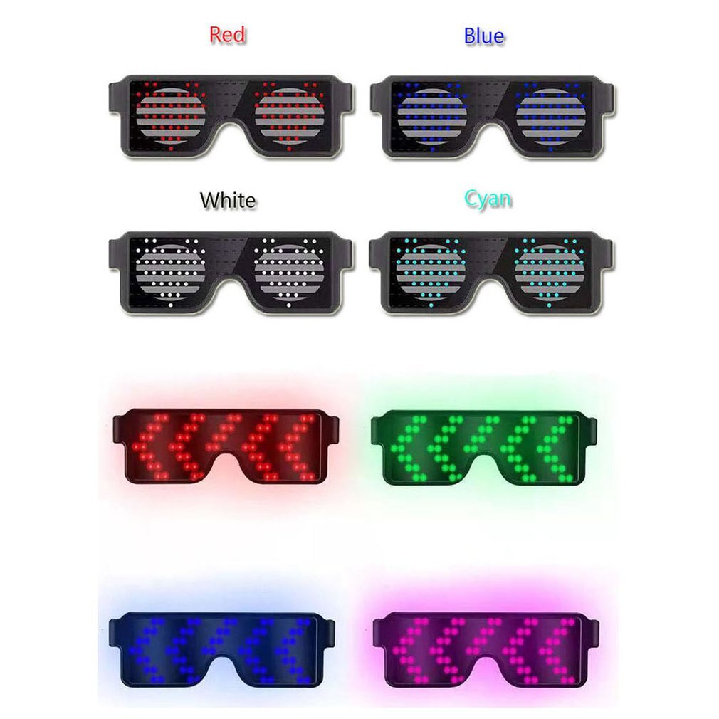 Gafas luminosas Led de tendencia para hombres, Bar, baile, , pantalla Led, patrón dinámico, carga, reciclaje, gafas para mujeres