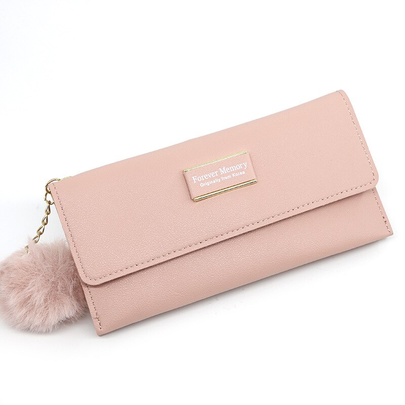 Korean Style Women's Long Style Wit Zipper Wallet Simple Dark Plaid Clutch Women's Long Bag Wallet Wallet Coin Purse: pink