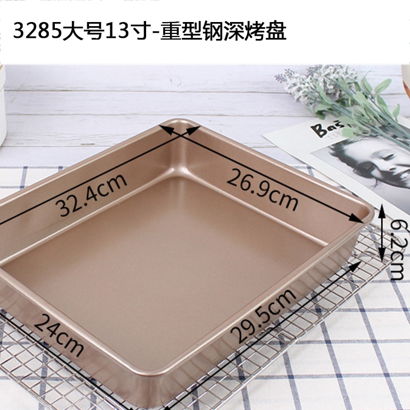 Yomdid Rechthoek Cake Bakken Pannen Duurzaam Zware Stalen Cookies Biscuit Cake Bakplaat Keuken Non-stick Pizza Brood Gebakken tool: 3285