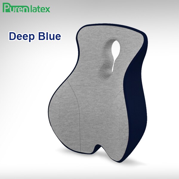 Purenlatex Chair Cushion Set Memory Foam Seat Cushion Lumbar Support Orthopedic Pillow Protect Coccyx Relieve Back Pain Car Seat