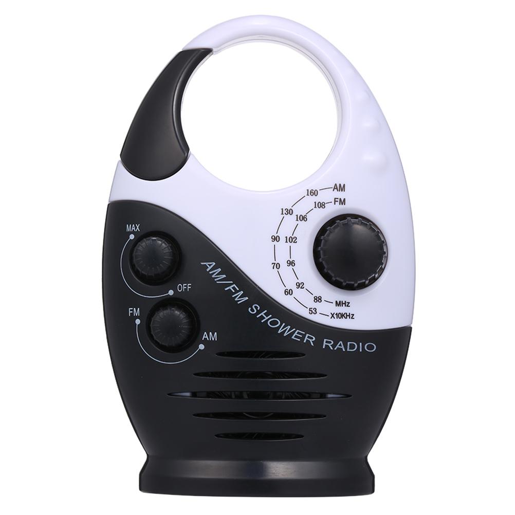 Mini Radio suspendue Radio douche étanche Portable Durable salle de bain haut-parleur Hi-Fi pour piscine vestiaire: BK