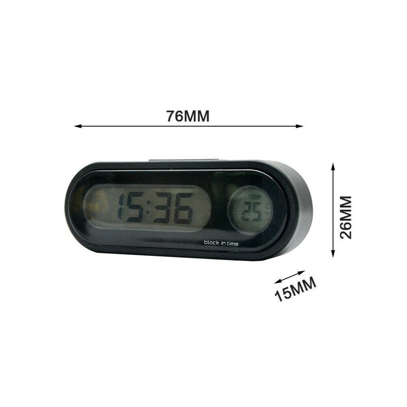 2 In 1 Portable Car Digital LCD Clock/Temperature Display Electronic Clock Thermometer Car Digital Time Clock Interior Parts