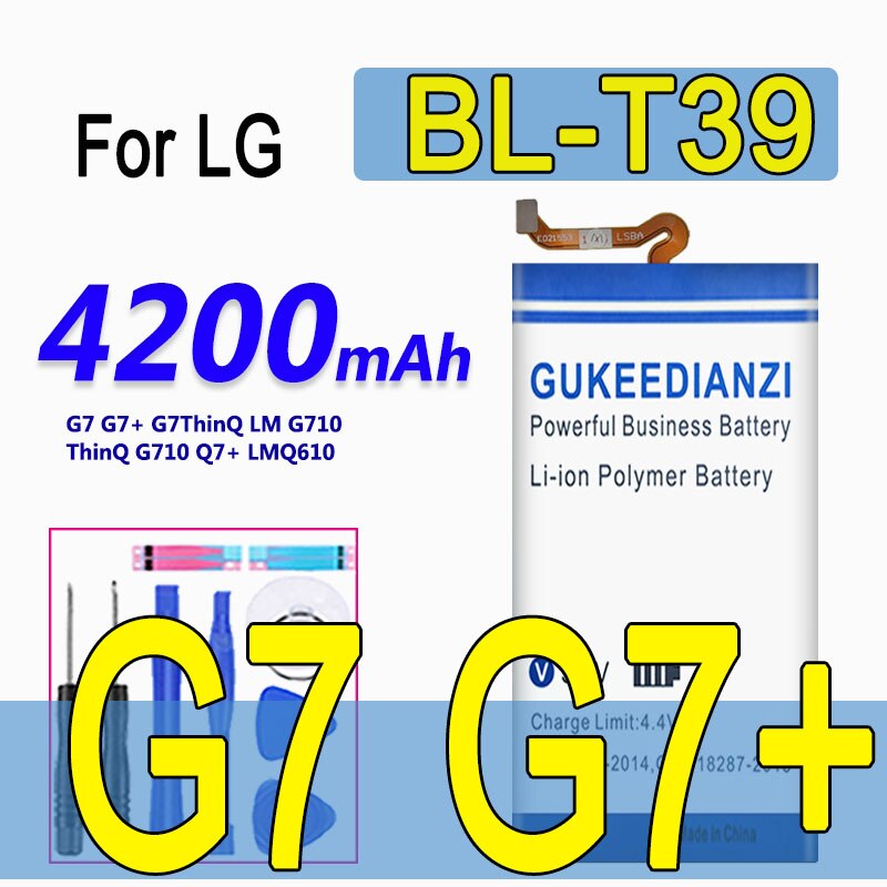 Batería de BL-T39 BLT39 de 4200mAh, para LG G7 G7 + G7ThinQ LM G710 ThinQ G710 Q7 + LMQ610, batería de teléfono de , sin seguimiento
