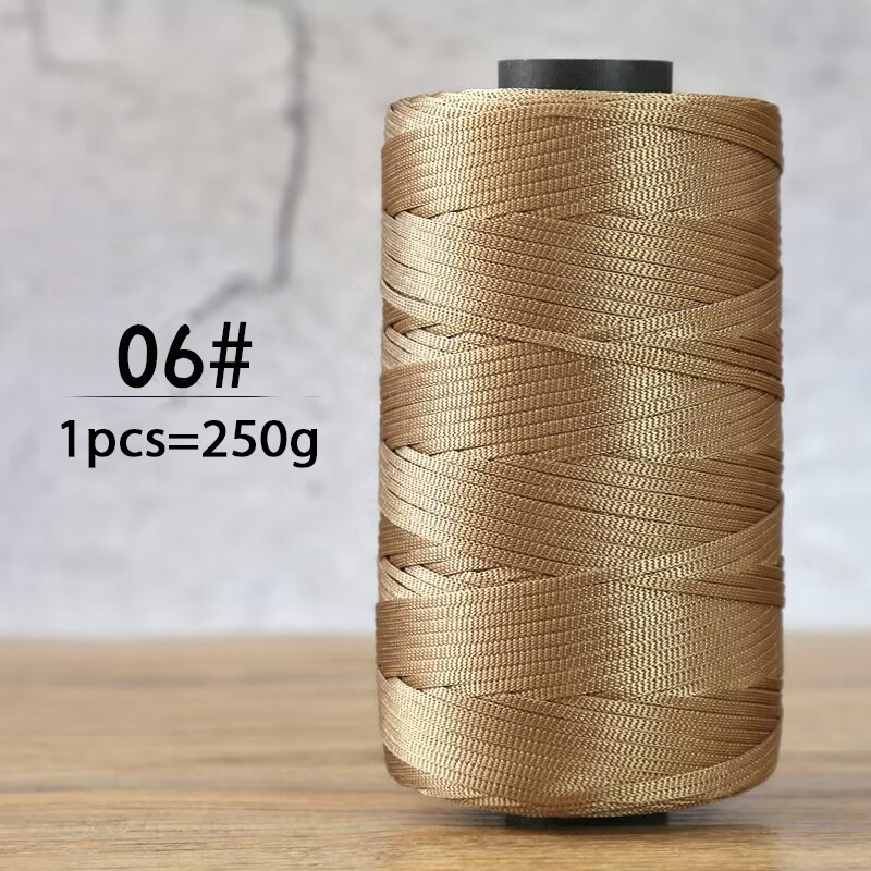 250g summer crochet flat ribbon thread handmade DIY weaving production crochet summer sun hat sandals bag shiny yarn: Dark Khaki