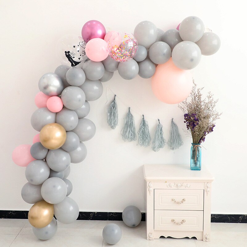 5 " 10 " 12 " 18 " 5-30 stuks grijze ballonnen matte grijze macaron ballon huwelijksdecoraties verjaardagsfeestbenodigdheden bollen heliumballon