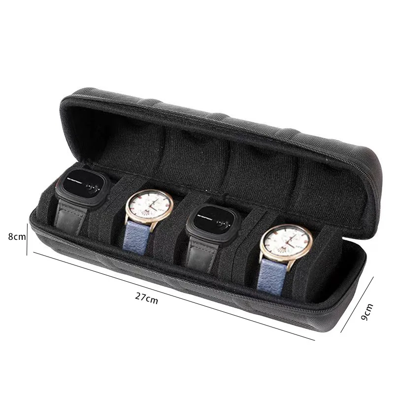 Organizador de caja de reloj para hombres o mujeres, estuche de viaje para relojes, soporte de exhibición portátil para relojes de pulsera y relojes inteligentes: Oro