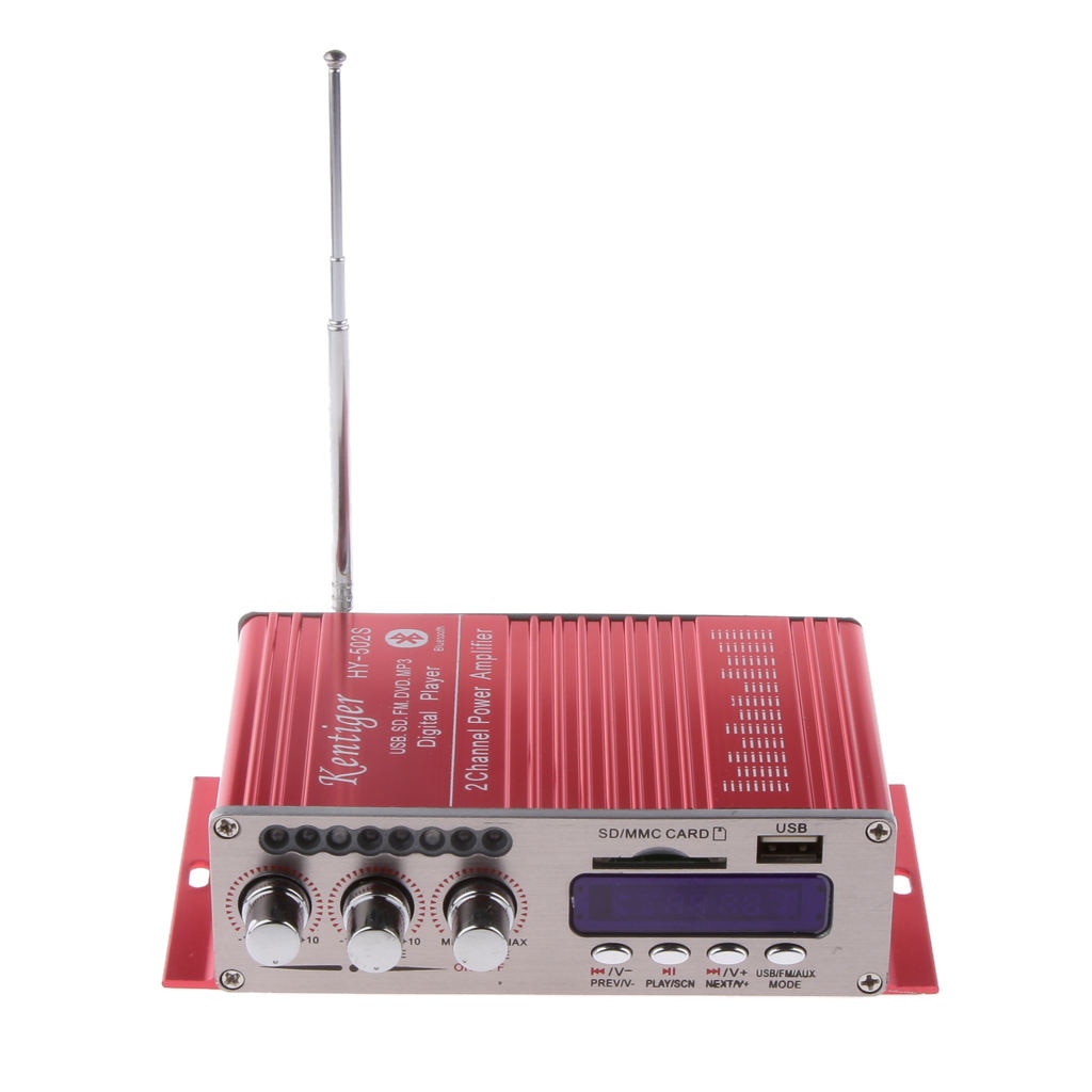 Rode Mini Bluetooth Hi-Fi Stereo Audio Amp Versterker Fm/MP3/Sd/Usb/Dvd Voor Ipod Telefoon auto Motor Thuis