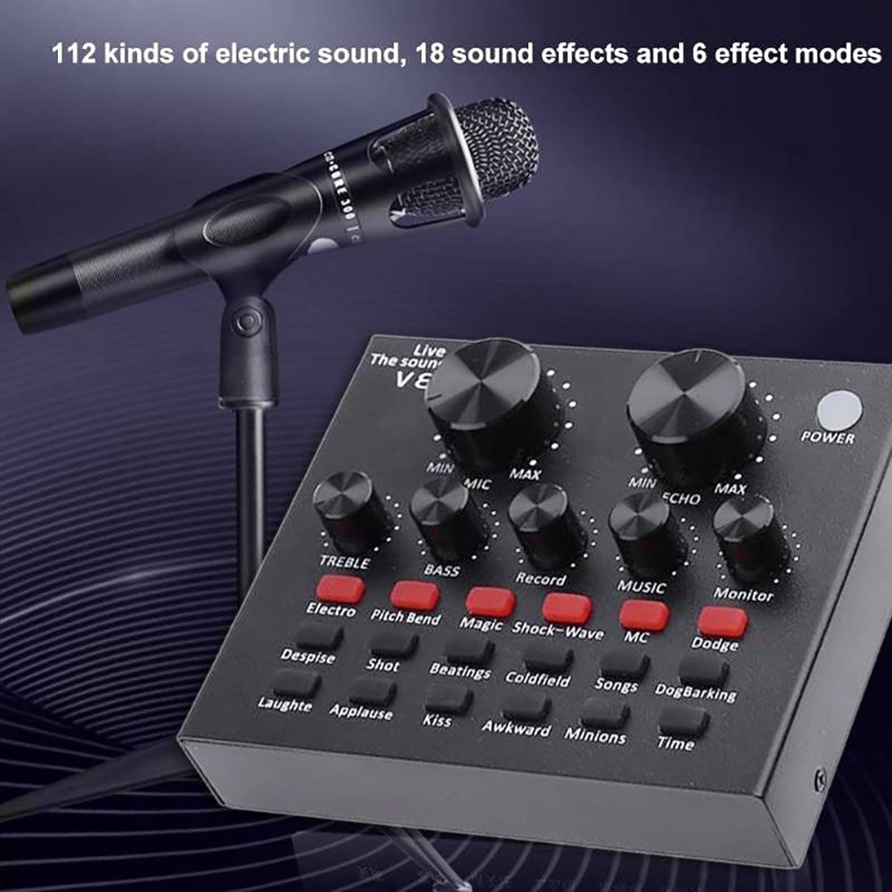 Computer Live External Sound Card Multiple Preset Effects Multiple Sound Functions Broadcast Sound Card For Mobile Phone PC