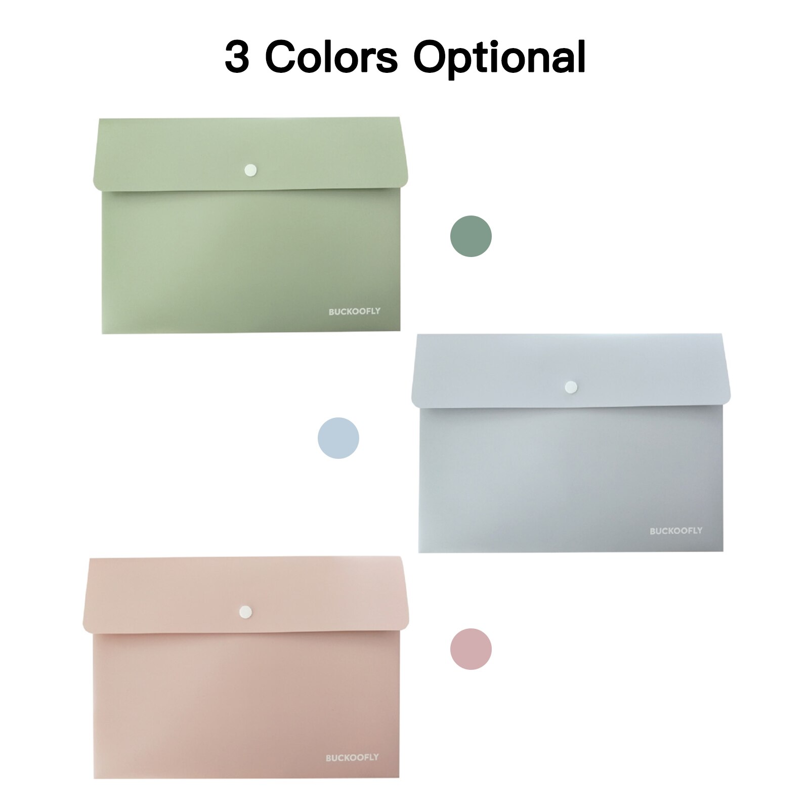 Expanding File Folder 1 Pocket Plastic Envelope File Organizer with Smap Button Closure Portable A4 Desktop Document Storage