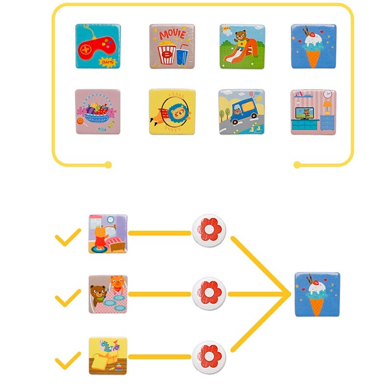 Tableau de récompense en bois pour enfants Standard de bonnes habitudes tableau d'auto-Discipline tableau de croissance Durable tableau de récompense suspendu