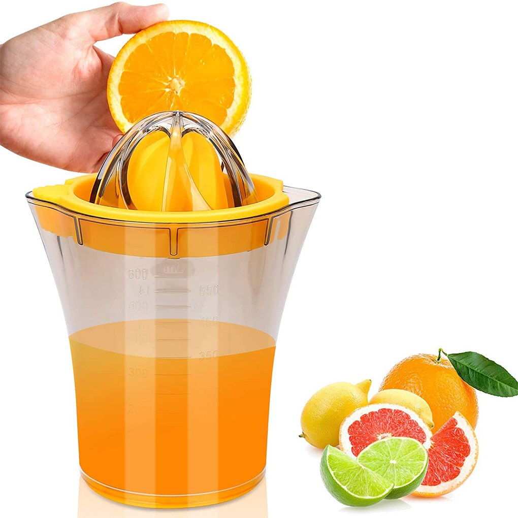 Handleiding Sap Cup 2 In 1 Citrus Juicer Citroen Oranje Fruit Hand Knijper Abs Plastic Maatbeker Ingebouwde meetschaal