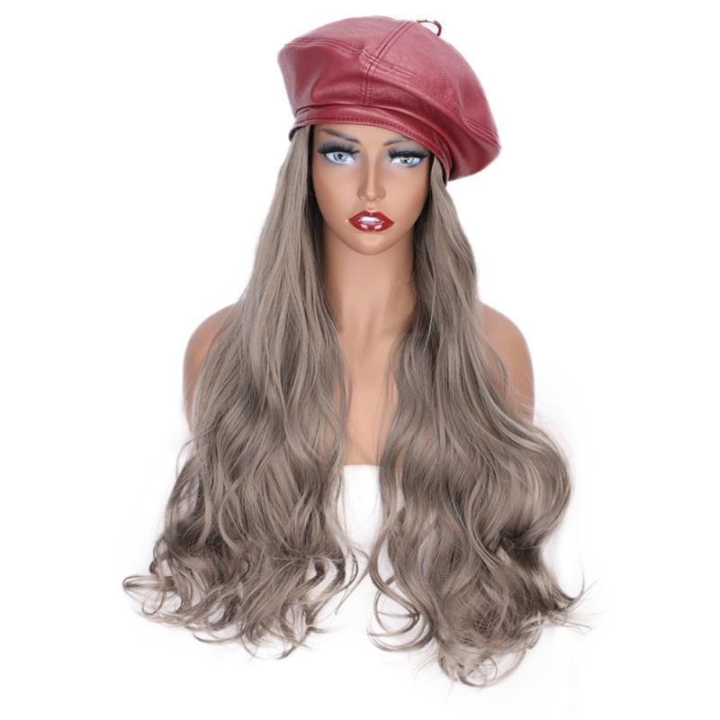 MUSES Wavy Hair Extensions with Black Navy Cap With Hair DetachableSynthetic hair integrate cap with hair for girl party: Natural Color
