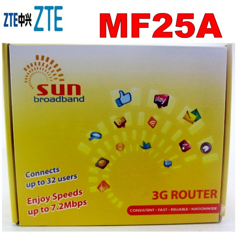 Zte  mf25a 3g router hspa + 21.6m krachtige 3g wifi router + simkaart + adsl (3 in één)