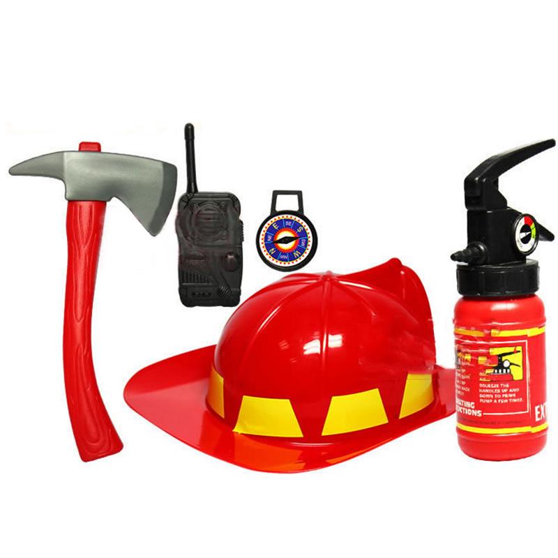 Pretend Play Toys Children's Simulation Fire Caps Toys Play House Role Play Firefighters Play Set Vocational Interest Training