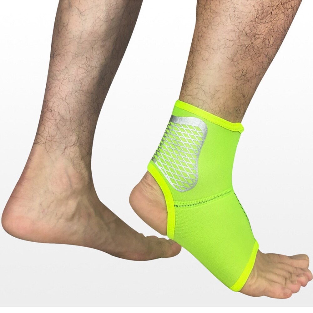 Soft Ankle Support Gym Running Protection Foot Elastic Ankle Brace Guard Sport Fitness Support for Injury Recovery D40: Fluorescent Green / M