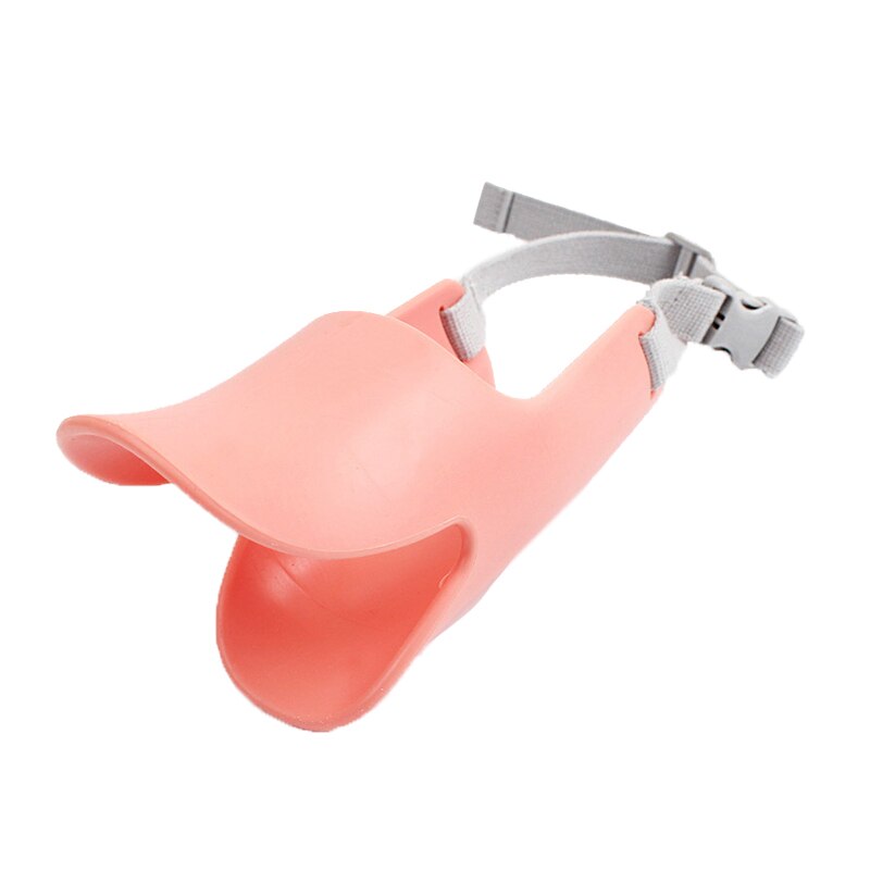 Dog Mouth Muzzles Cute Duck Muzzle Mask Prevent Dogs Bite And Barking For Dog Silicone Mouth Muzzles Pets Accessories: Pink / L