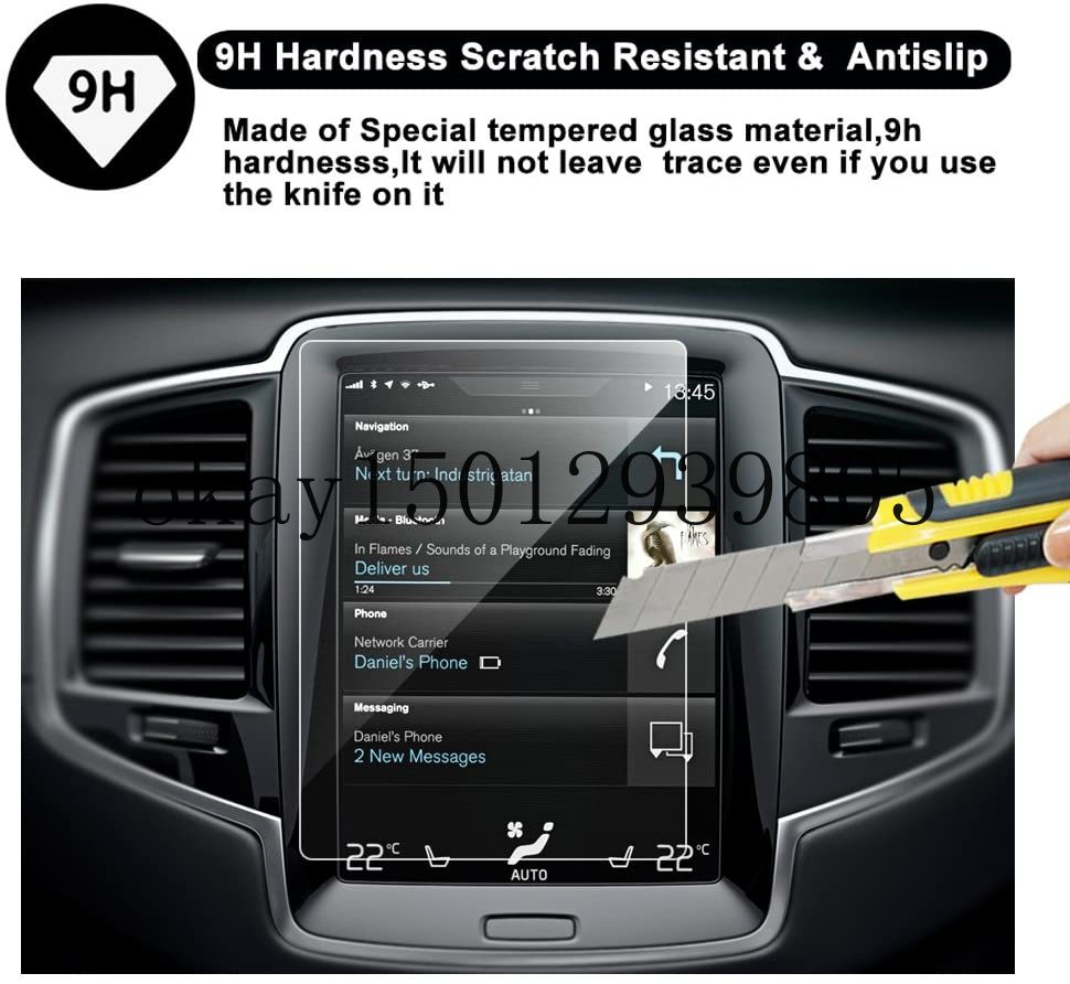 För volvo  v90 s90 xc90 sensus navigationssystem 8.7- tum bilnavigeringsskyddsfilm, klart härdat glas hd