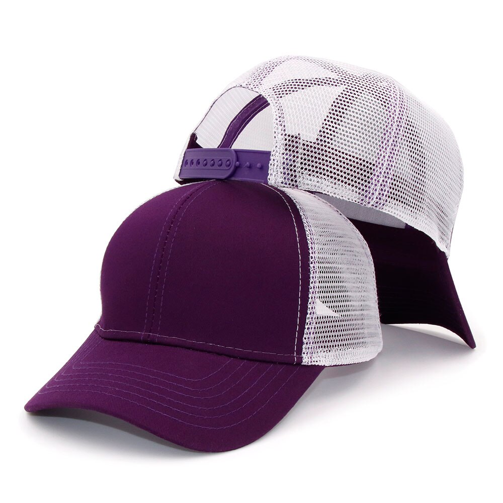 KOEP Type Casual Solid Cotton Truck Cap For Women Men Black White Summer Baseball Cap Cool Mesh Snapback Dad Hats Free Ship: Purple-White