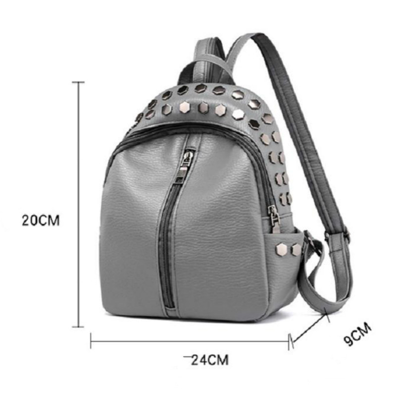 nouvelle femmes sac à dos clouté en cuir PU Hip Hop sac à bandoulière voyage en plein air sac d'école