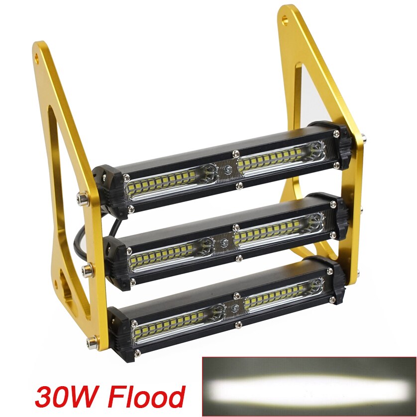 Moto Retro CG Led Motorcycle Front Fork Bracket MSX125 Headlight Universal for Honda Grom MSX125 125SF Fog Lamp Light: Flood 30w gold