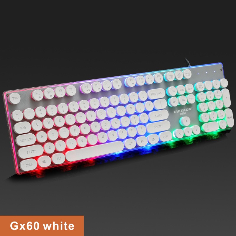 Gaming Keyboard Luminous Retro Round Metal Panel gamer Keyboard USB Wired Steam punk Waterproof Keyboard For Desktop PC Laptop