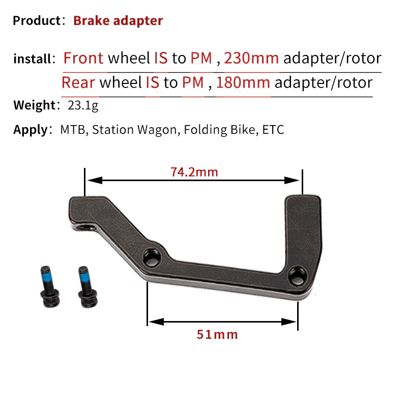 NUTT – adaptateur de frein à disque 140/160/180/203mm, pour montage sur Rotor PM, vis de conversion avant/arrière en alliage pour vtt et vélo: F203mm-R180  B pillr