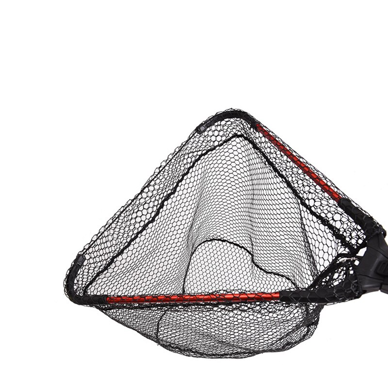 Fishing Net Retractable Folding Fishing Brail Blue Soft Rubber Landing Net Eva Handle Fishing Nets Tools Fish Nets Accessories