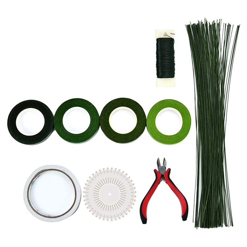 1Set Floral Arrangement Tools Kit Floral Wire Cutter Stem Wire Floral Tapes for Bouquet Stem Wrap Florist