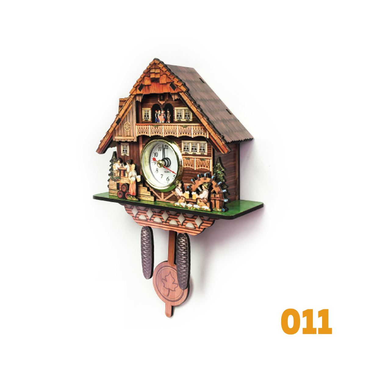 Cuckoo Clock Mount Wooden Wall Clock Alarm Clock Hanging Time Analog Auto Swinging Clock Pendulum Home Decorations