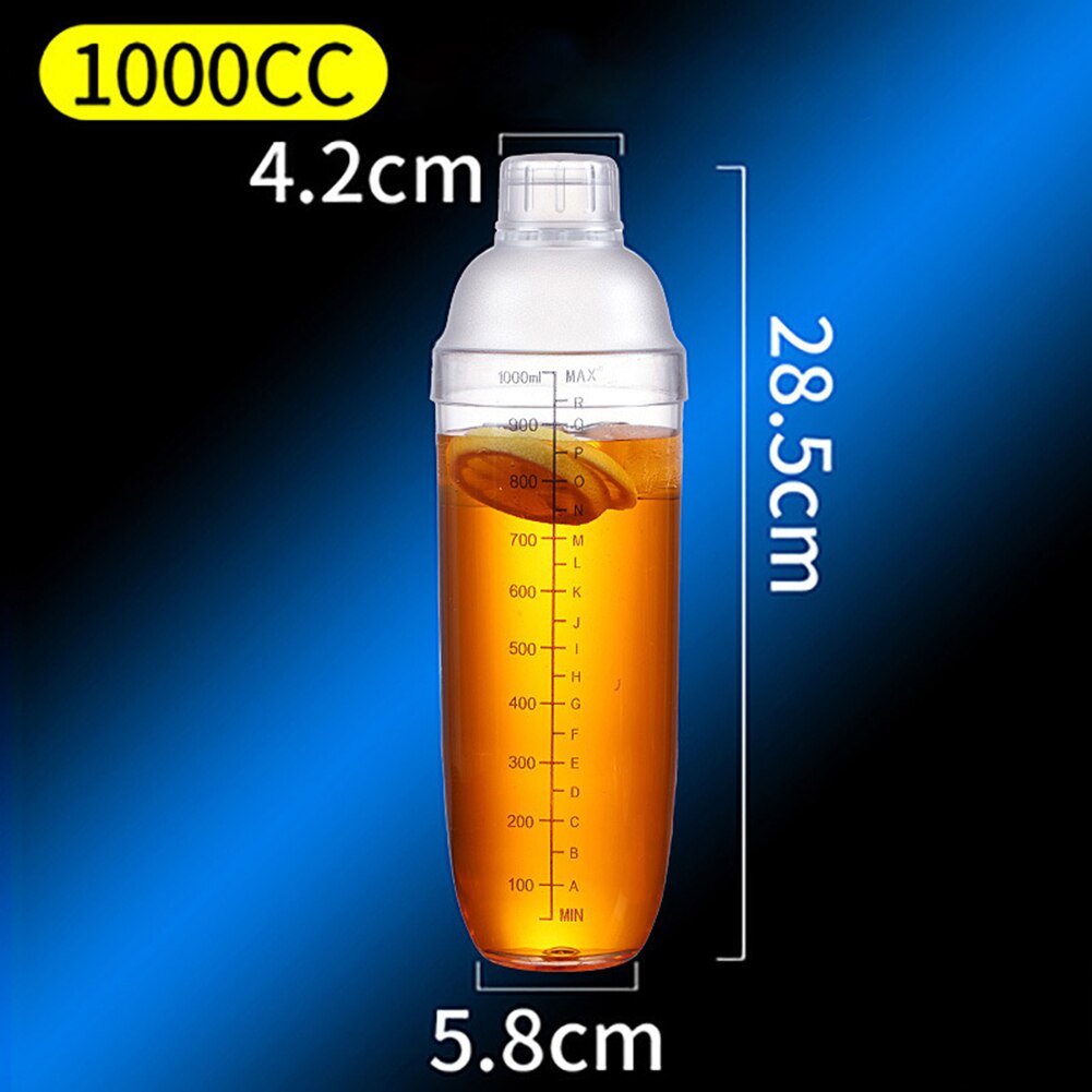 Plastic Martini Cocktail Shaker 350ml/530ml/700ml/1000ml Wine Shaker Cup Wine Beverage Mixer Drink Mixer Barware Bar Tool: 1000ml