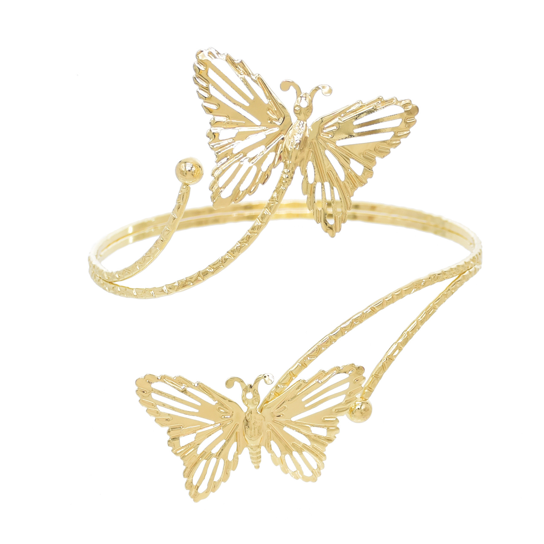 Hollow Wings Feather Wide Cuff Bracelets & Bangles For Women Men Gold Silver Color Alloy Open Big Male Female Bangle Jewelry: ROSE GOLD COLOR
