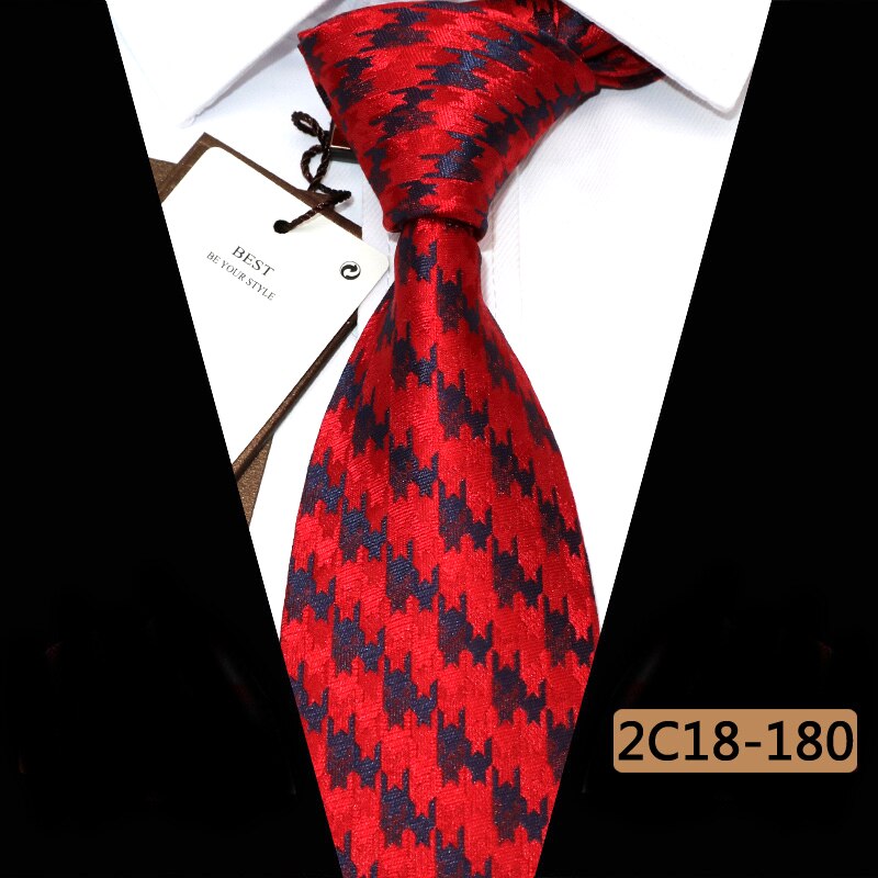 Yishline mænd slips 16 farve stribet business slips herre slips 8cm jacquard bryllup corbatas til hombre tilbehør: 2 c 18-180
