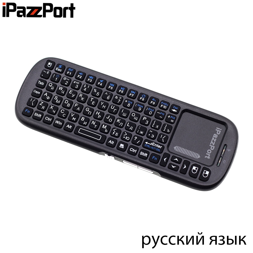 Originele Ipazzport 19S Russische Toetsenbord 2.4G Mini Wireless Keyboard Air Mouse Met Touchpad Voor Google Android Tv Box, mini Pc,