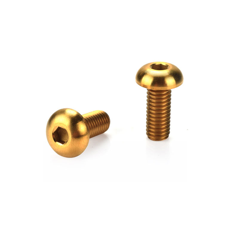 Fiets Bidonhouder Titanium Legering Bevestigingsbouten Schroeven M5 × 12Mm Fiets Bidonhouder Bouten/M5 * 10 Schijfrem Schroeven Fietsonderdelen: M5-12mm Gold