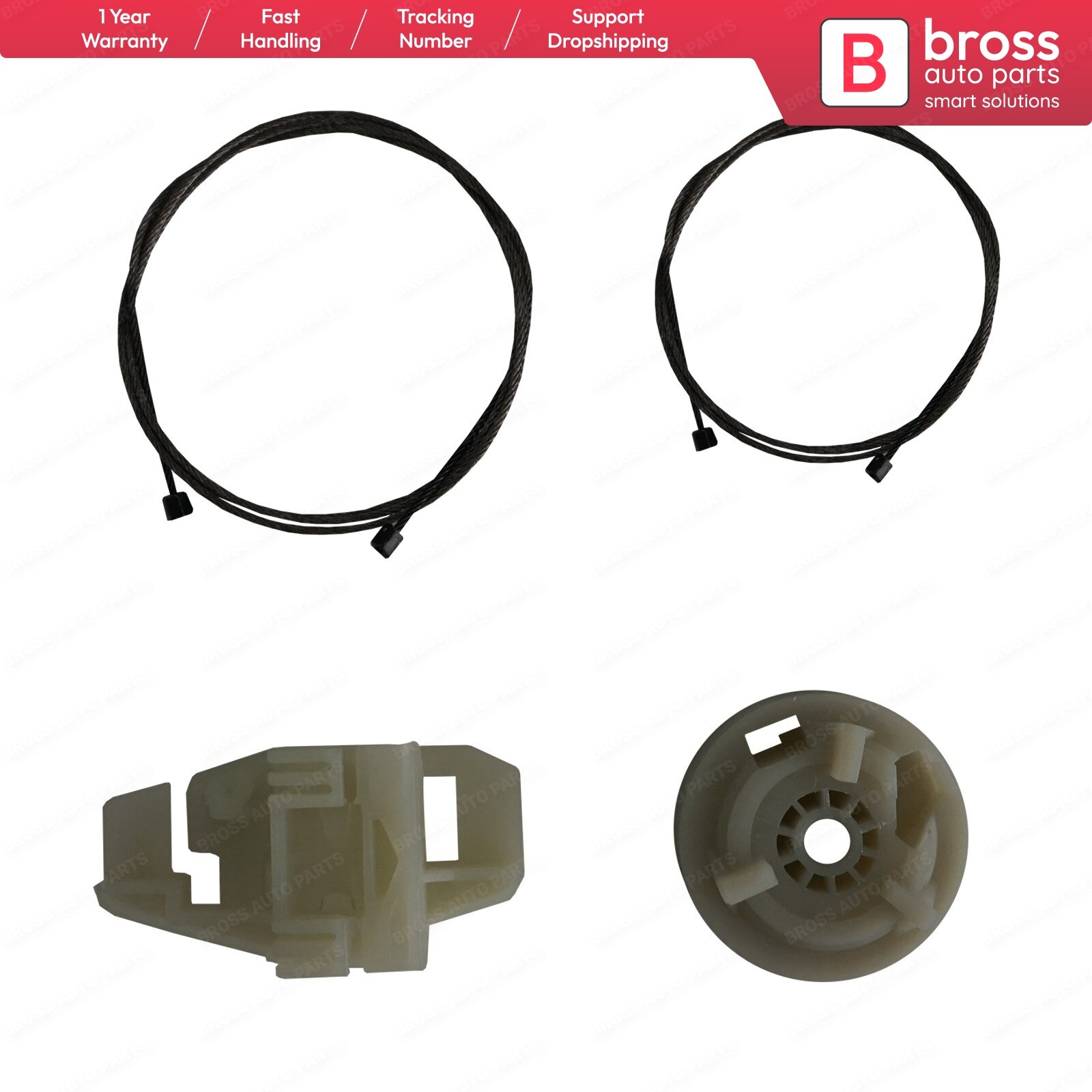 Bross Auto Parts BWR424 Electrical Power Window Regulator Repair Kit Front Left Door for Renault Modus 2003 Fast Shipment