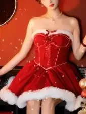 Robe de Noel sexy au chaud, knife de Noel, rouge d'Halloween, performance de cosplay du père Noël,: Default Title