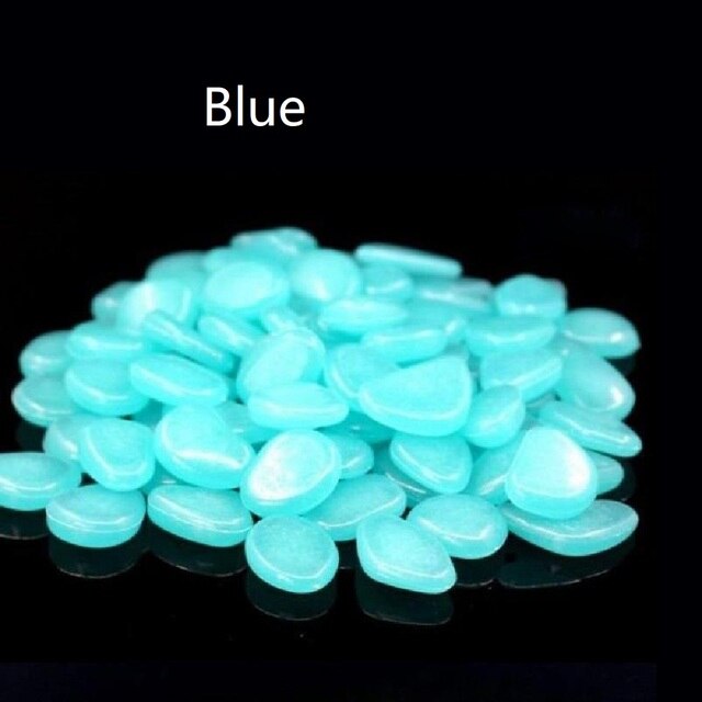 Pierre lumineuse créative phosphorescente pour aquarium, 200 pièces, galets décoratifs brillants pour Pot, plantes, ornements de jardin: Blue
